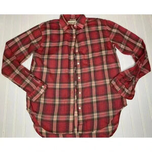 Denim & Supply Ralph Lauren Boyfriend Button Down Shirt Plaid Small Women. 438